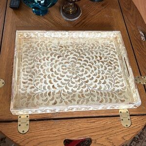 Handmade Mother Of Pearl Inlay Serving Tray